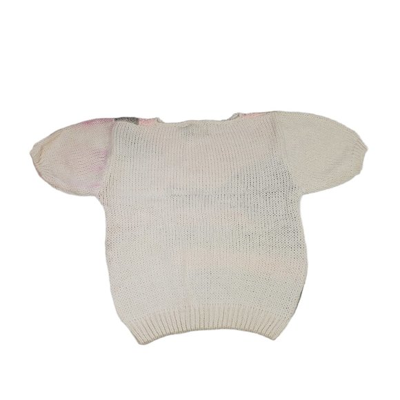 VTG Chelsea Place S/S Hand Knit Sweater Pastel Colorblock Abstract Wearable Art - Picture 4 of 6